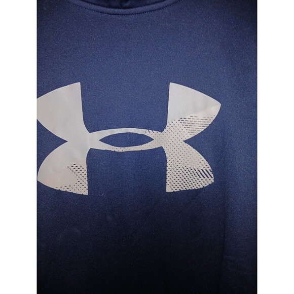 Under Armour Hoodie Loose Fit Cold Gear Blue Athletic Drawstrings Mens Sz Large - Picture 16 of 16